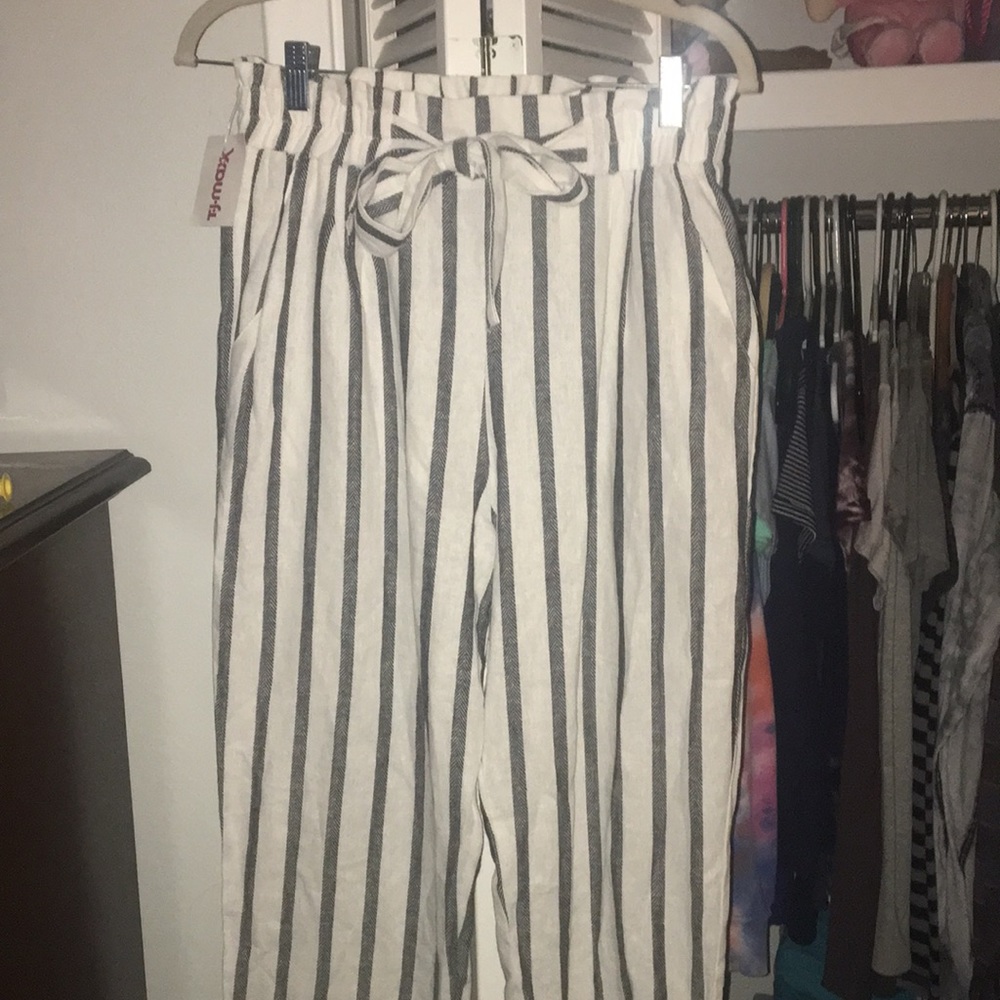 Linen striped pants🟢